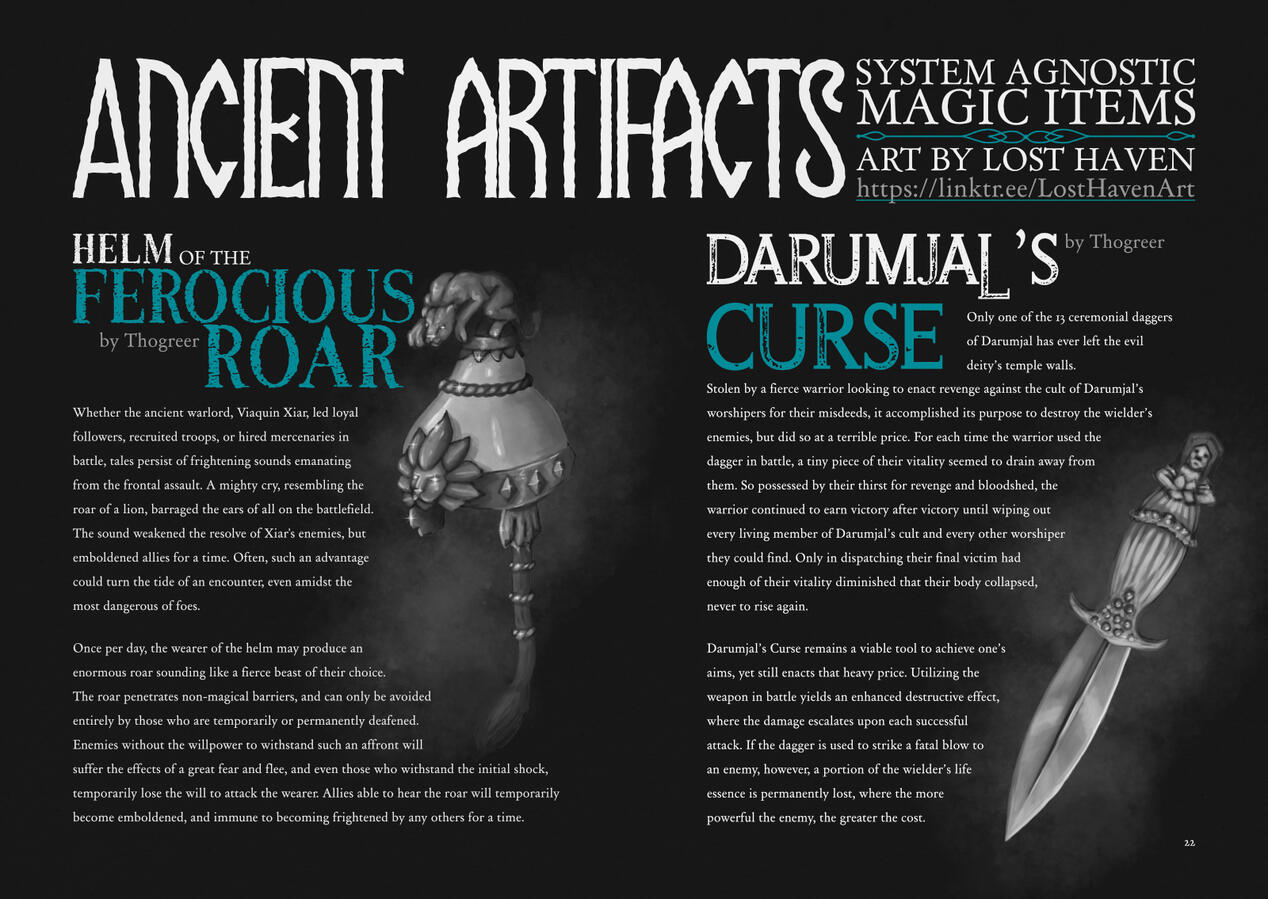 gothHoblin&#39;s Grimoire Issue 2 internal spread layout