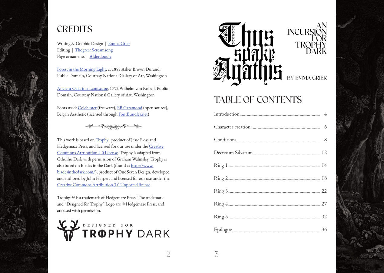 Thus Spake Agathis internal layout